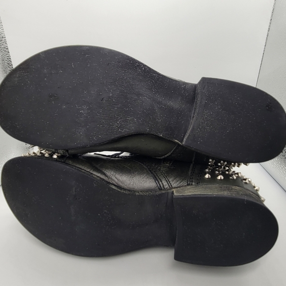 STEVE MADDEN Military Green Leather TARRNEY Motorcycle Grunge Biker Combat 8M - Picture 4 of 10